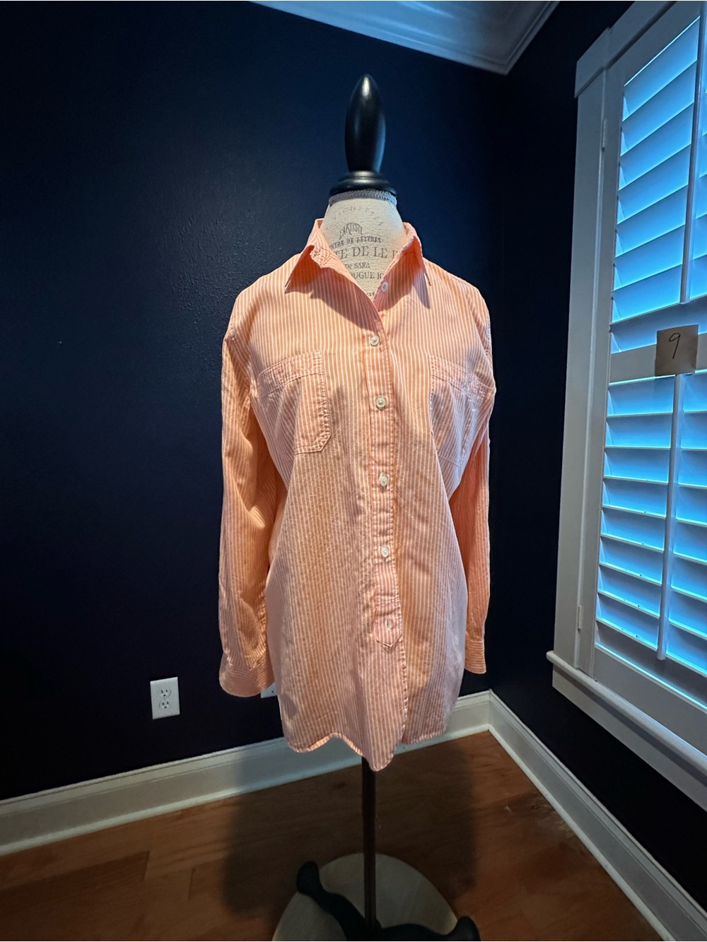 Ralph Lauren Peach & White Striped Button-Down Shirt